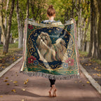 🐾 Woven Blanket Tarot Card - Shih Tzu Stained Glass