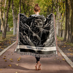🐾 Woven Blanket Tarot Card - Cane Corso Black and White