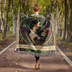 🐾 Woven Blanket Tarot Card - Bernese Mountain Dog - Stained Glass