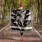 🐾 Woven Blanket Tarot Card - Chihuahua Black and White edition