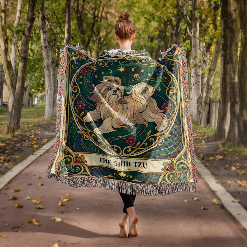 🐾 Woven Blanket Tarot Card - Shih Tzu