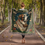 🐾 Woven Blanket Tarot Card - Saint Bernard Green