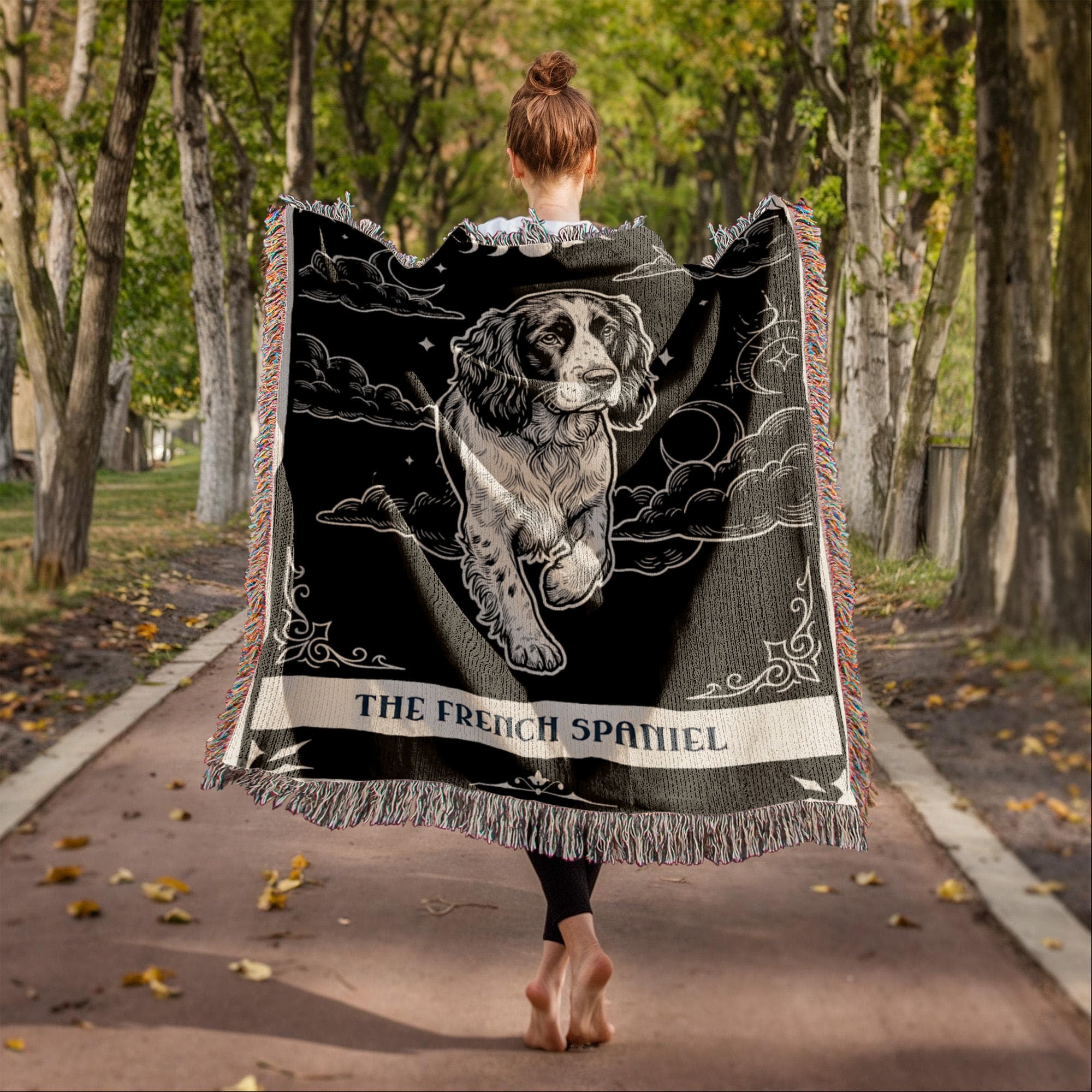 🐾 Woven Blanket Tarot Card - French Spaniel