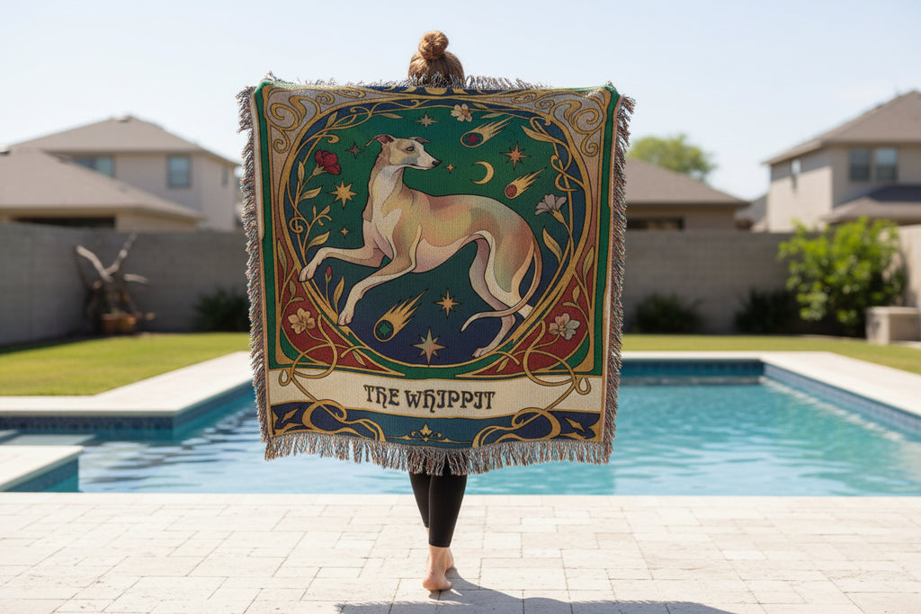🐾 Woven Blanket Tarot Card - Whippit with astroids
