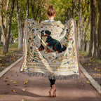 🐾 Woven Blanket Tarot Card - Bernese Mountain Dog - Flowers