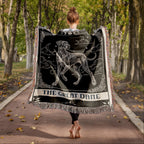 🐾 Woven Blanket Tarot Card - Great Dane Black and White