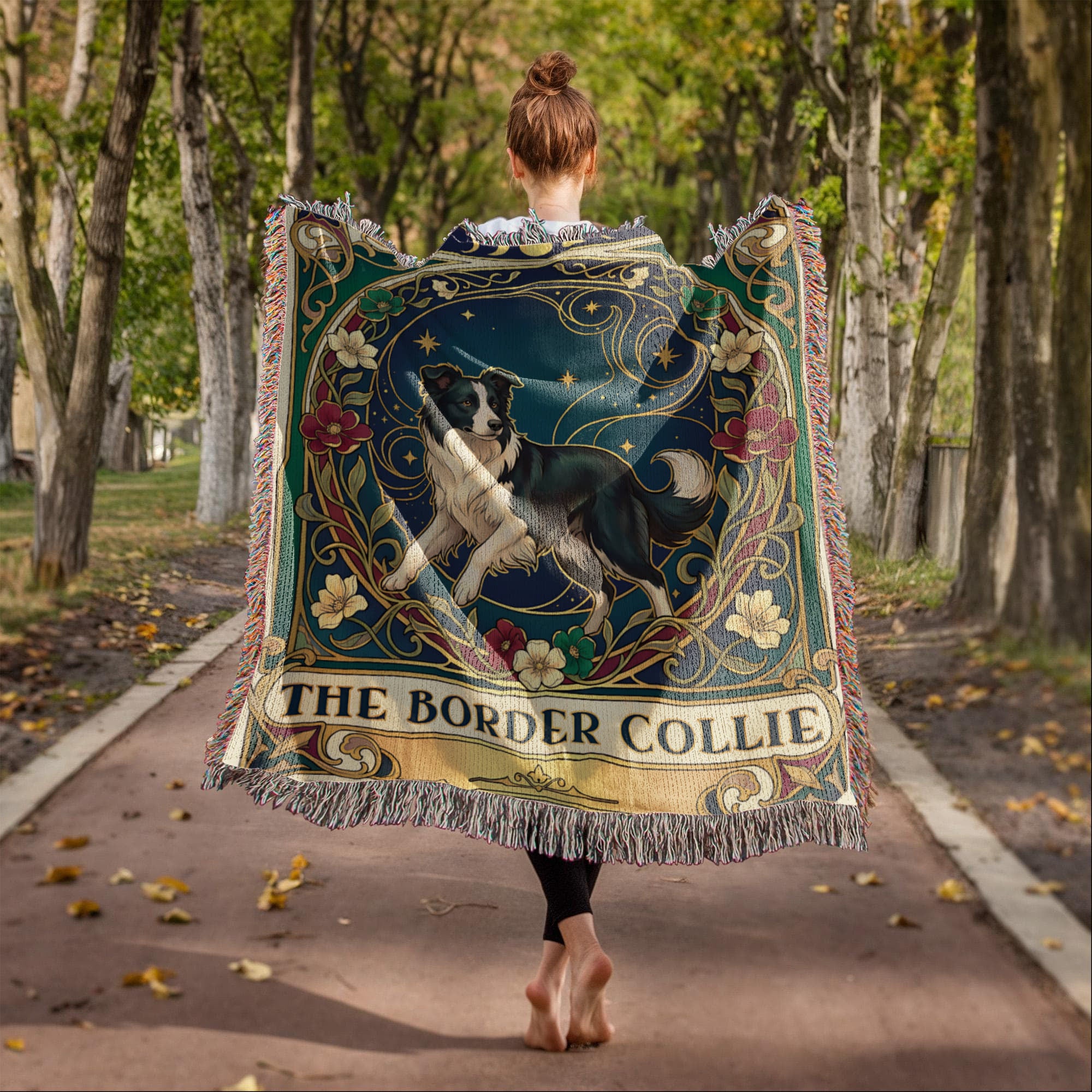 🐾 Woven Blanket Tarot Card - Border Collie