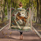🐾 Woven Blanket Tarot Card - Belgian Malinois Stained Glass
