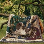 🐾 Woven Blanket Tarot Card - French Spaniel Laying Down