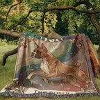 🐾 Woven Blanket Tarot Card - Boxer Rainbow