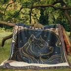🐾 Woven Blanket Tarot Card- Pitbull Celestial Side profile