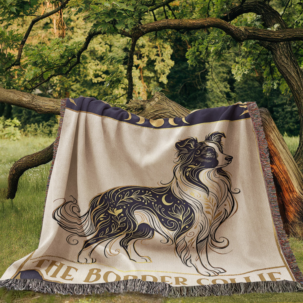 🐾 Woven Blanket Tarot Card - Border Collie Celestial