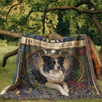 🐾 Woven Blanket Tarot Card - Border Collie Flowers