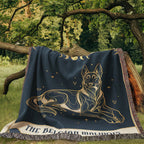 🐾 Woven Blanket Tarot Card - Belgian Malinois Celestial