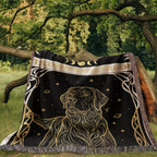 🐾 Woven blanket tarot card - Labrador Retriever Golden Headshot