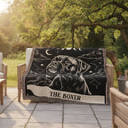 🐾 Woven Blanket Tarot Card - Boxer Black & White
