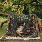 🐾 Woven Blanket Tarot Card - Bernese Mountain Dog - Stained Glass