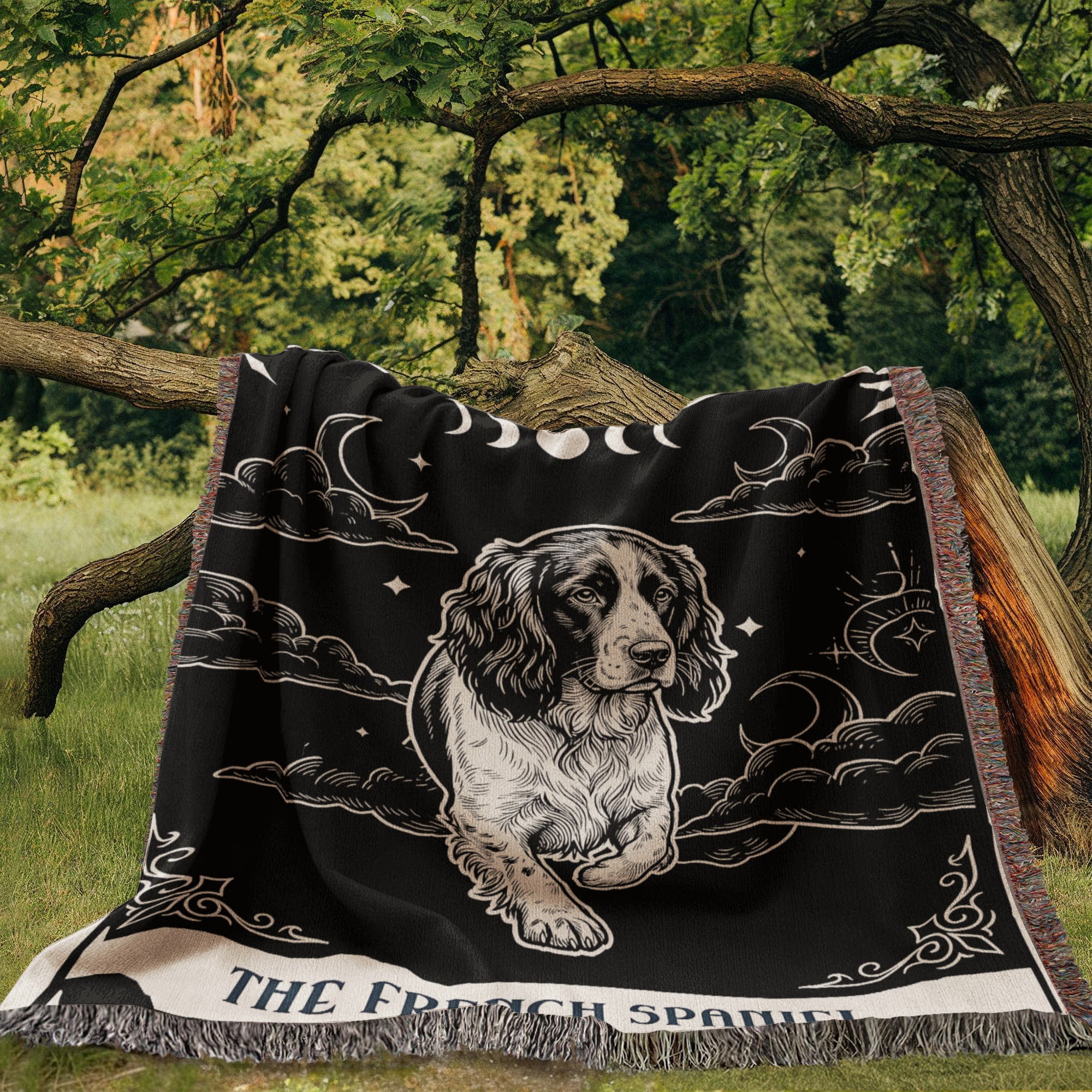 🐾 Woven Blanket Tarot Card - French Spaniel
