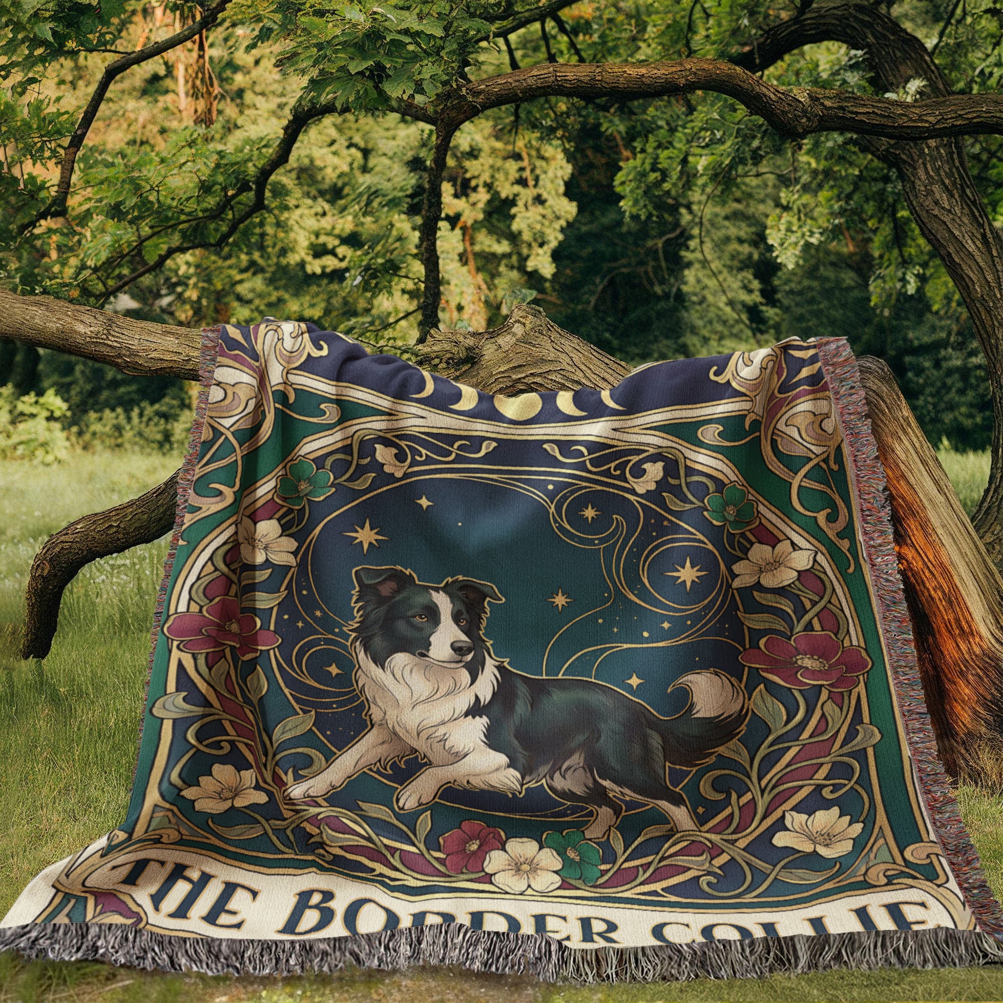 🐾 Woven Blanket Tarot Card - Border Collie