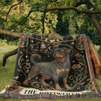 🐾 Woven Blanket Tarot Card - Rottweiler B&W II