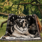 🐾 Woven Blanket Tarot Card - Saint Bernard Black & White