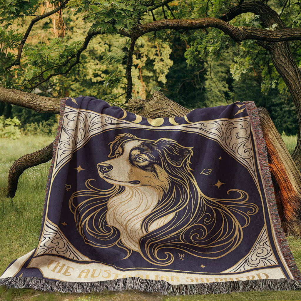 🐾 Woven Blanket Tarot Card - Australian Shepard Profile