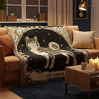 🐾 Woven Blanket Tarot Card - Shiba Imu Gold and Black