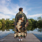 🐾 Woven Blanket Tarot Card - Bernese Mountain Dog - Stained Glass