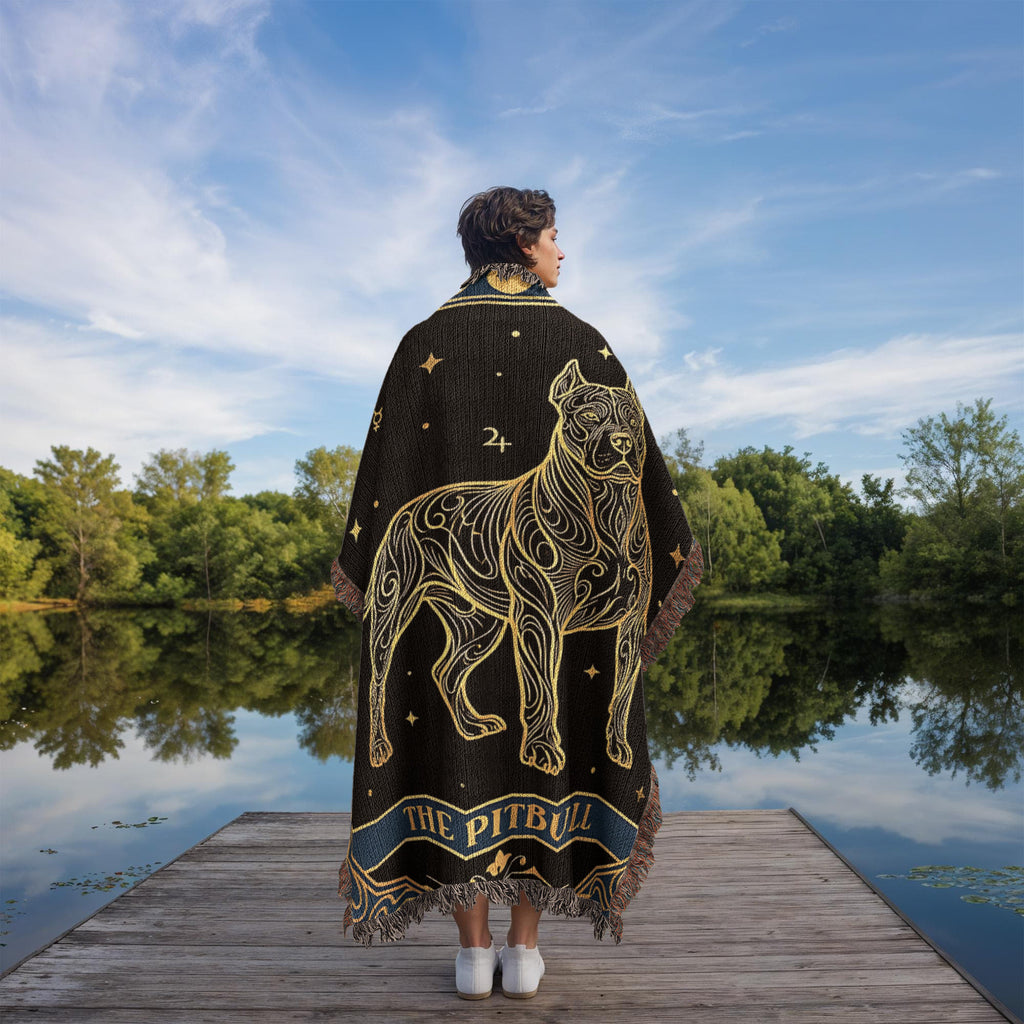 🐾 Woven blanket tarot card - Pitbull Celestial