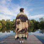 🐾 Woven Blanket Tarot Card - Pug Stained Glass
