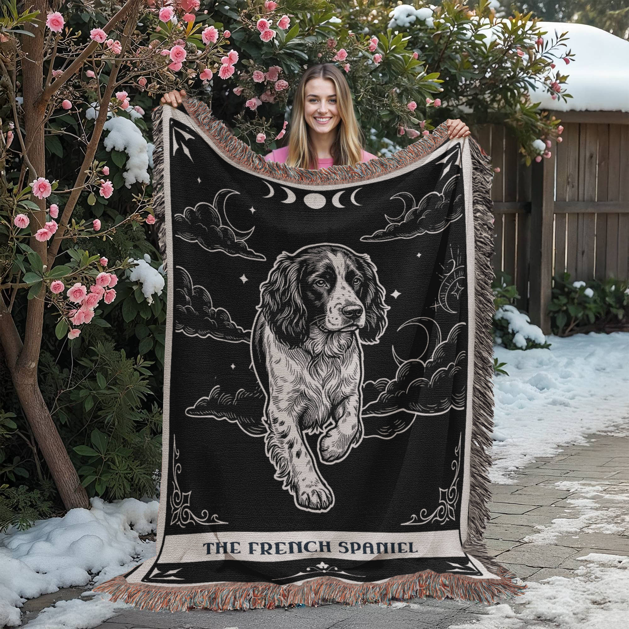 🐾 Woven Blanket Tarot Card - French Spaniel