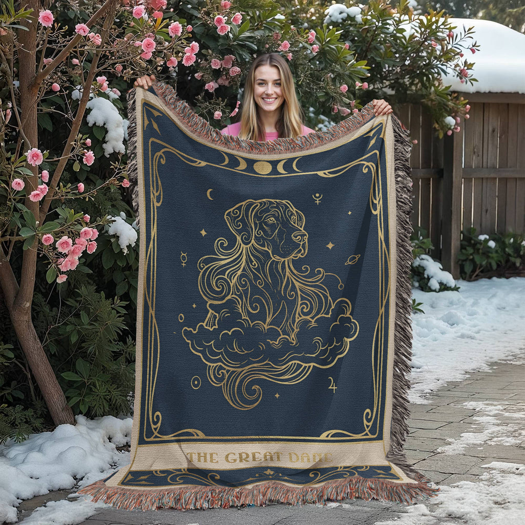 🐾 Woven Blanket Tarot Card - Great Dane Floating