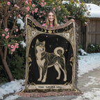 🐾 Woven Blanket Tarot Card - Shiba Imu Gold and Black