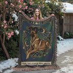 🐾 Woven Blanket Tarot Card - Belgian Malinois Emerald