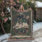 🐾 Woven Blanket Tarot Card - French bulldog Lillies