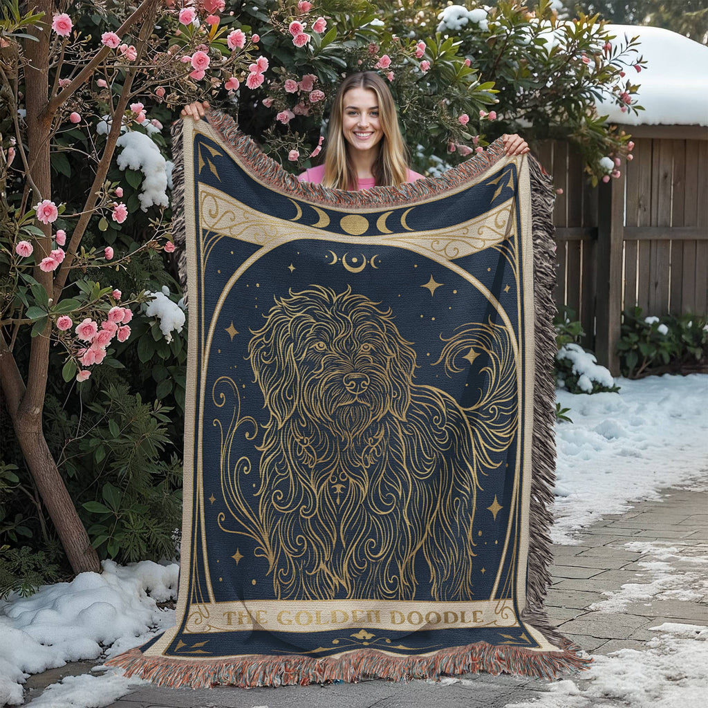 🐾 Woven Blanket Tarot Card Golden Doodle Celestial