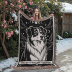 🐾 Woven Blanket Tarot Card - Australian Shepard Black and White