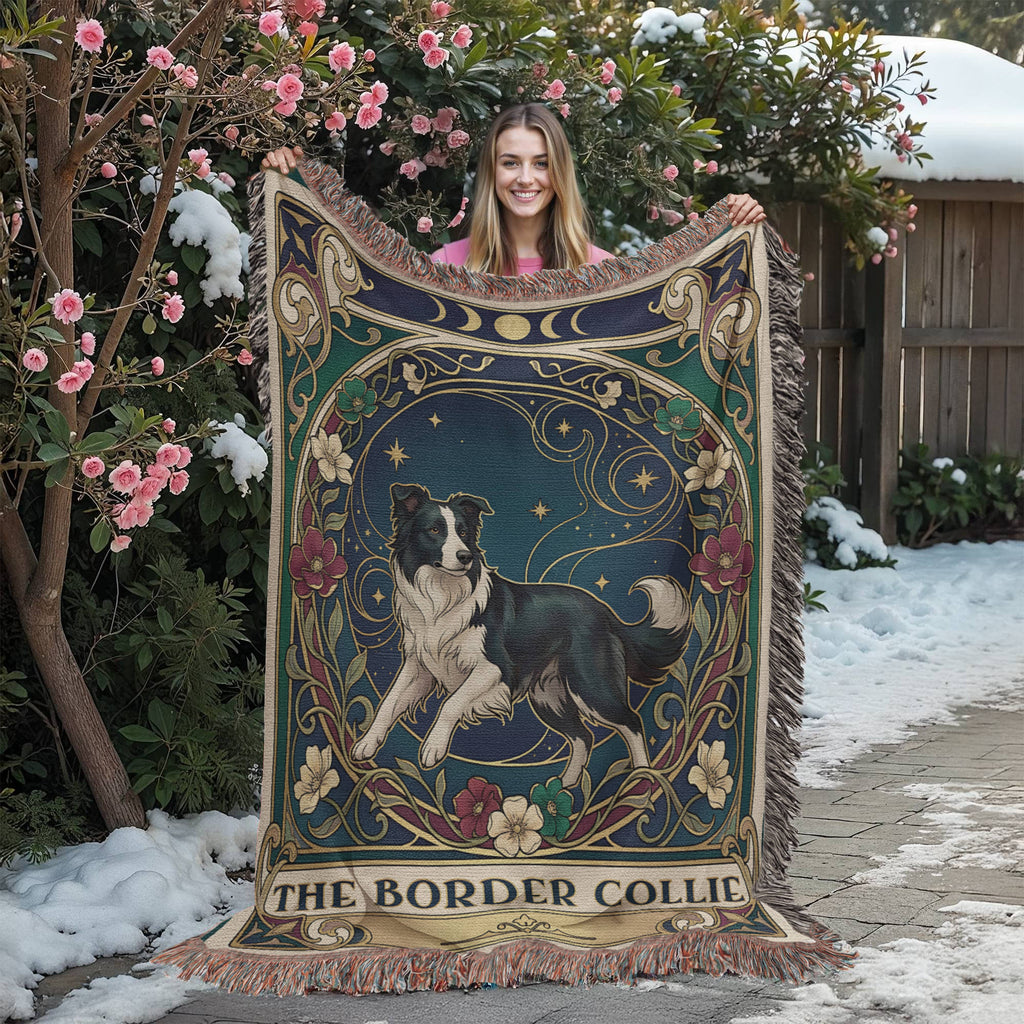 🐾 Woven Blanket Tarot Card - Border Collie