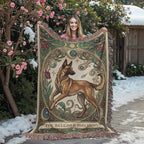 🐾 Woven Blanket Tarot Card - Belgian Malinois Stained Glass