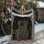 🐾 Woven blanket tarot card - Labrador Retriever Golden Headshot