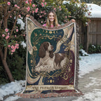 🐾 Woven Blanket Tarot Card - French Spaniel Laying Down