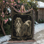 🐾  Woven Blanket Tarot Card - Shih Tzu Black and Gold
