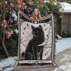🐾 Woven Blanket Tarot Card - Shiba Imu B&W