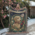 🐾 Woven Blanket Tarot Card - Golden Doodle Lillies