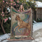 🐾 Woven Blanket Tarot Card - Boxer Rainbow