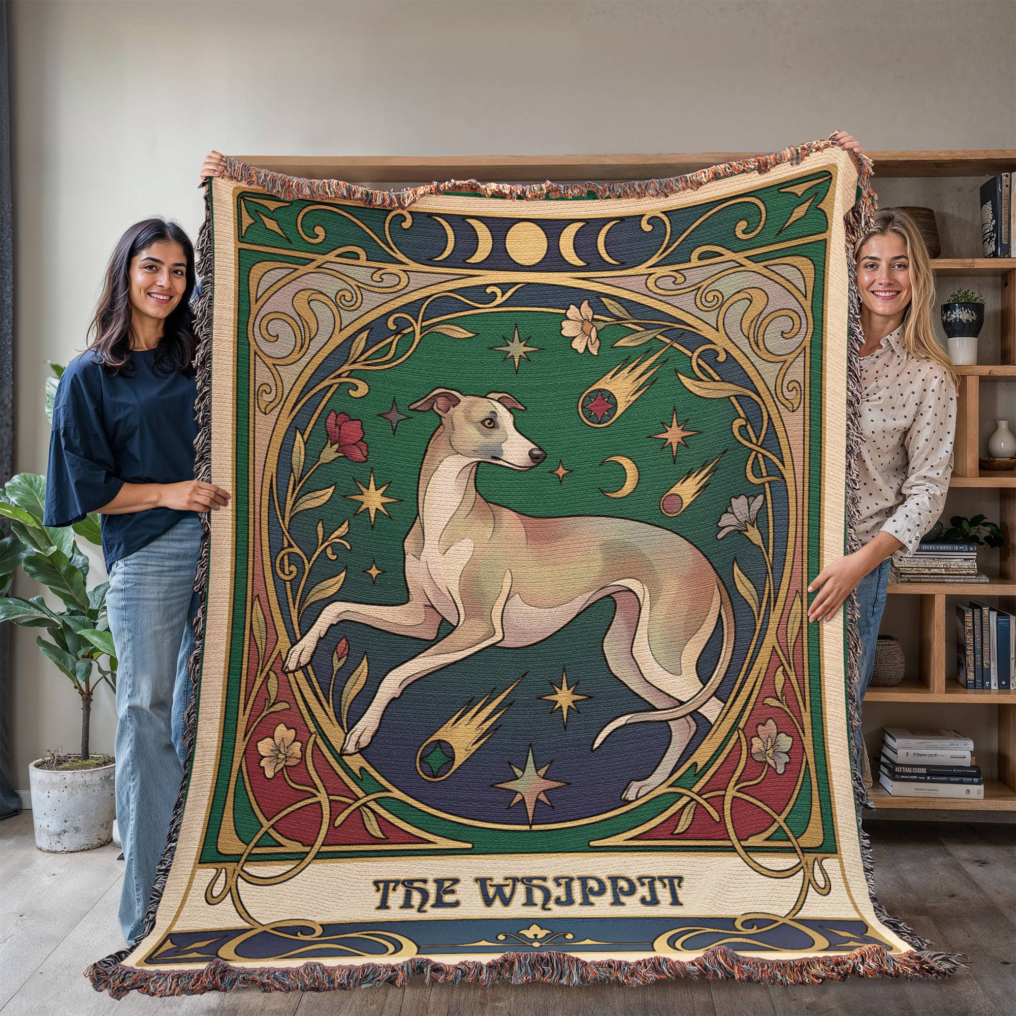 🐾 Woven Blanket Tarot Card - Whippit with astroids