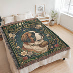 🐾 Woven Blanket Tarot Card - Saint Bernard Green