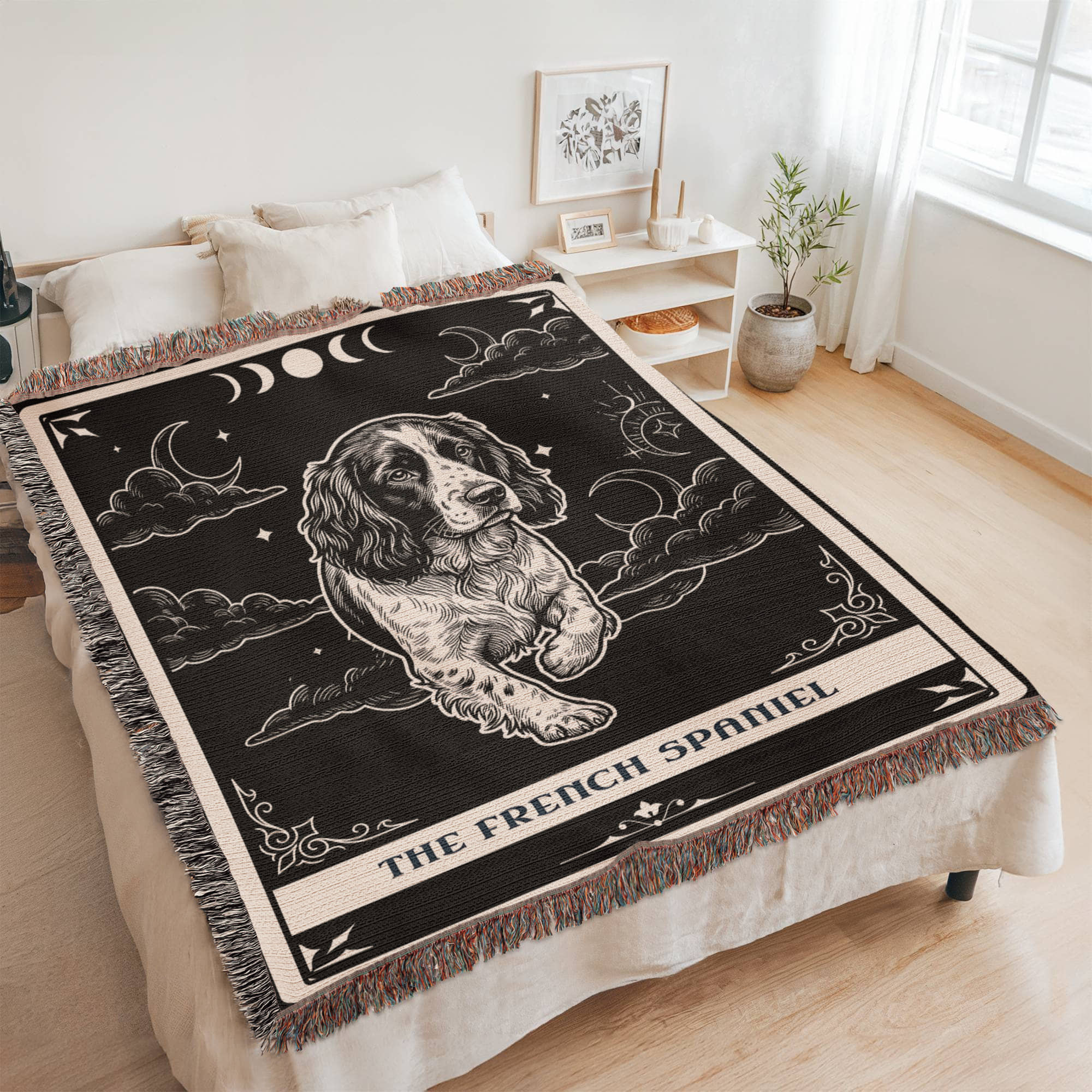 🐾 Woven Blanket Tarot Card - French Spaniel
