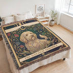 🐾 Woven Blanket Tarot Card - Golden Doodle Stained Glass