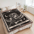 🐾 Woven Blanket Tarot Card - Rottweiler B&W